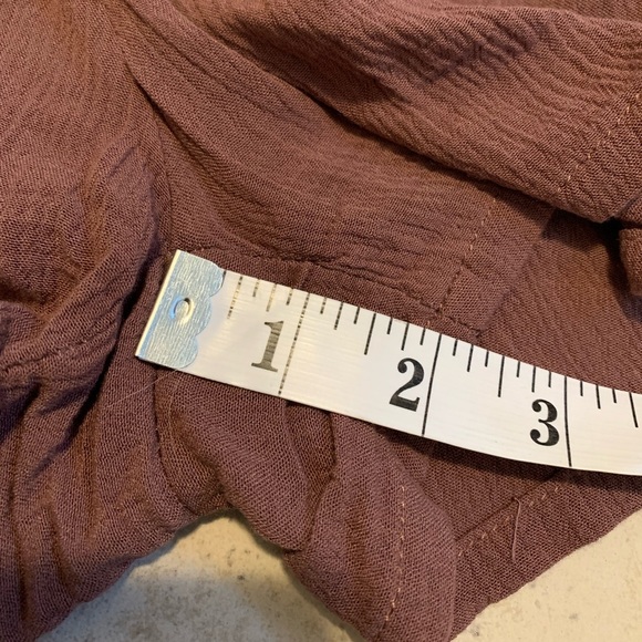 💜 ARDENE M/M Brown Smocked Waist Crochet Lace Trim Flowy Shorts - Picture 7 of 7